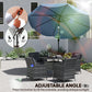 9' x 9' Sky Blue Round Market Umbrella with Valance & Tilt Crank