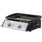 2 Burner Liquefied Gas Grill, Portable Tabletop BBQ Grill, for Camping, Picnic, Silver