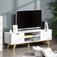 Modern Wooden TV Stand with 2 Storage Cabinet Stand for TV's up to 65" for Living Room Office, Storage Entertainment Center, White