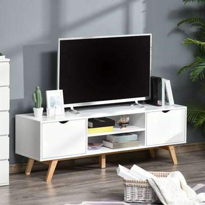 TV Stand with 2 Cabinets for TVs up to 65" - White