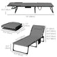 Folding Chaise Lounge with Reclining Back, 25.6" x 74" x 14.2", Grey