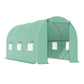 15' x 6.6' x 6.6' Walk-in Tunnel Greenhouse Garden Plant Seed Growing Warm House Outdoor Hot House w/ Roll Up Door, Windows, PE Cover Green