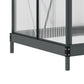 Greenhouse Garden, Green House, Outdoor Greenhouse Kit, PC Board with Sliding Door, 6.2' x 4.3' x 6.6', Grey