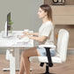 Criss Cross Chair with Flip-up Armrests, Wheels, Wide Office Chair with Adjustable Height, Tilting, Cream White