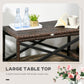 Patio Wicker End Table, Outdoor PE Rattan Side Table, with Plastic Board Under the Full Woven Table Top for Patio, Garden, Balcony, Mixed Brown