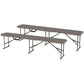 6 ft Plastic Bench Seat, 2 PC Portable Foldable Folding Bench with Carrying Handle for Picnic Camping, Distressed Brown