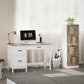 4 Drawer Filing Cabinet, Farmhouse File Cabinet with Lock, Adjustable Hanging Rails for A4 Letter Size Files, White