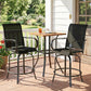 Outdoor Bar Stools Set of 2, 360° Swivel Bar Height Chairs, 26.8" x 29.5" x 48.4", Black