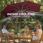 10 ft Offset Patio Umbrella with Solar Light, Garden Hanging Parasol with 360° Rotation, Tilt, Cover, Wine Red