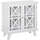 Storage Cabinet with Fretwork Doors and Shelf, Modern Freestanding Sideboard, Buffet, White