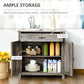 Farmhouse Sideboard Buffet Cabinet, Storage Cabinet with Barn Doors, Ash Grey