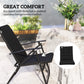 Set of 2 Outdoor Folding Chairs with Adjustable Backrest, Padded Camping Chairs for Outdoor Events, Black