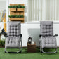 Folding Garden Chairs Set of 2, Reclining Zero Gravity Chair, Sun Lounger with Cushion and Headrest, Khaki