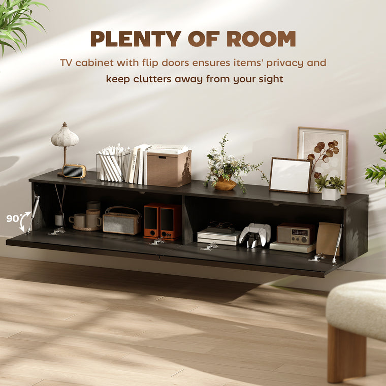 Wall-Mounted Floating TV Stand with Storage