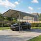 10 x 15FT Metal Carport, Heavy-Duty Carport Canopy with Reinforced Frame & Galvanized Steel Roof, Dark Grey