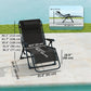 Folding Zero Gravity Chair, 5-Position Adjustable Outdoor Lounge Chair Recliner with Headrest, Black