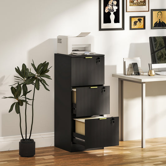 3-Drawer Lockable Filing Cabinet