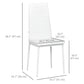 Modern Dining Chairs, Set of 4, High Back PU leather Upholstery and Metal Legs for the Living Room, Kitchen, Home Office, White