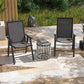2-Piece Folding Chair Set for Relaxing on Patio Balcony Garden, Comfortable Outdoor Furniture with Armrests, Dark Grey