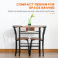 Dining Table Set of 3, 31.5" Kitchen Table and Chairs Set for 2 with Shelf, for Small Space, Dining Room, Living Room