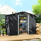 8' x 6' Outdoor Storage Shed, Metal Garden Tool Storage House with Lockable Sliding Doors and Vents for Backyard Patio Lawn, Charcoal Grey
