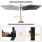 8' x 8' Square Patio Hanging Offset Umbrella with 360° Rotation, Aluminum Outdoor Cantilever Parasol with Crank & Tilt, Sun Canopy Shelter with Cross Base, Grey