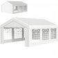 20'x13' Heavy Duty Event Tent Gazebo Portable Sun Shelter with Sidewalls White