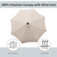 8.8ft Solar Patio Umbrella Outdoor Sunshade 24 LED Lights Tilt Canopy Cream