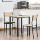 Dining Table Set for 2, 3 Piece Kitchen Table and Chairs with Metal Legs for Small Spaces, Natural Wood