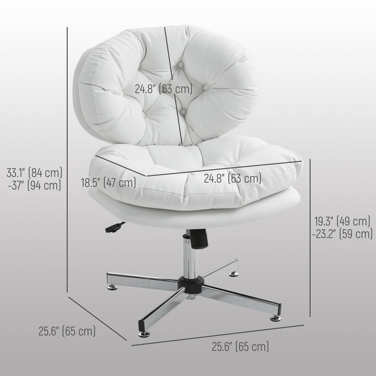 Armless Office Chair with Adjustable Height