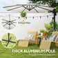 10' Offset Patio Umbrella Cantilever Umbrella with Aluminium Pole 360° Rotation and Tilt Adjustment, White
