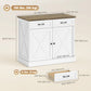 Kitchen Island with Sitting Space, Sideboard Cabinet with 2 Drawers and 2 Adjustable Shelves for Dining Room, White