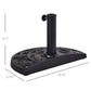 20 lbs Resin Half Round Patio Umbrella Base 20" Outdoor Decorative Parasol Stand Holder For Φ1.5", Φ1.9" Pole, Black