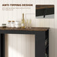 Modern Bar Table, Counter Height Dining Table with 3 Storage Shelves for Kitchen, Dining Room, Living Room, Rustic Brown