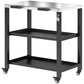 Outdoor Grill Cart with Stainless Steel Tabletop, 2 Shelves, Rolling Prep Dining Cart with Lockable Wheels