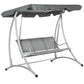 3 Person Patio Swing Seats with Adjustable Canopy Outdoor Swing Chair Bench for Garden, Poolside, Dark Grey