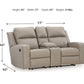 Lavenhorne - Pebble - Dbl Reclining Loveseat W/Console - Faux Leather