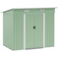 7'x 4' Metal Patio Storage Shed Garden Lockable Shed Tool Utility Storage Unit, Light Green