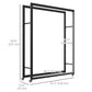 Outdoor Firewood Rack with Wheels Heavy Duty Steel Wood Log Storage Stacker for Fireplace, Black