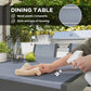 7 Piece Outdoor Dining Set with Rectangular Table and 6 Stackable Chairs, for Backyard, Lawn, Deck, Balcony, Pool Side
