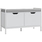 Cushioned Shoe Storage Bench - White