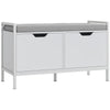 Cushioned Shoe Storage Bench - White