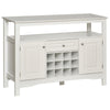 Buffet Bar Cabinet with 12-Bottle Wine Rack - White