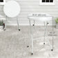 31.5" Bar Height Patio Table, Outdoor Bar Folding Table with HDPE Top, Locking Steel Legs for Party, Camping, White