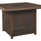 Paradise - Medium Brown - Square Bar Table W/Fire Pit