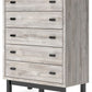 Vessalli - Black / Gray - Five Drawer Wide Chest