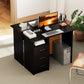 Computer Desk with Storage, 39" Home Office Desk with 3 Drawers and Open Shelf, Writing Table for Bedroom, Black