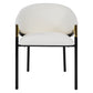 Set of 2 Modern Upholstered Dining Chairs with Metal Legs, Durable Design for Kitchen and Living Room, 22.5'' L x 22'' W x 31'' H, White