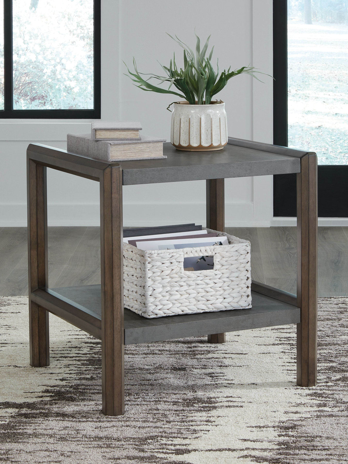 Kallenny - Brown / Gray - Rectangular End Table - Forward Furniture