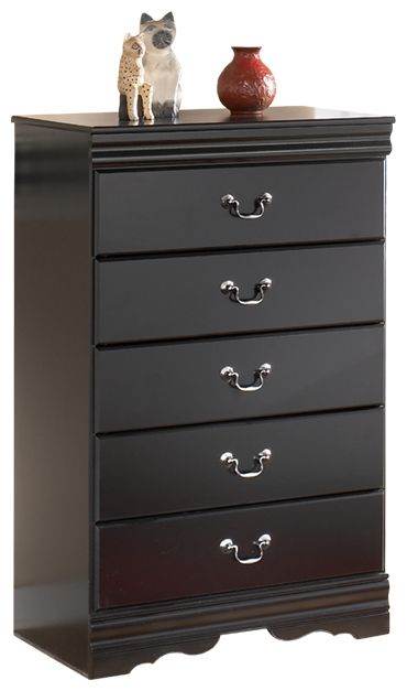 Huey Vineyard - Black - Five Drawer Chest